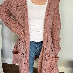 Free People small pink duster sweater